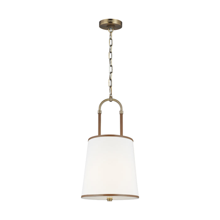 Visual Comfort Studio LP1031TWB One Light Pendant, Time Worn Brass