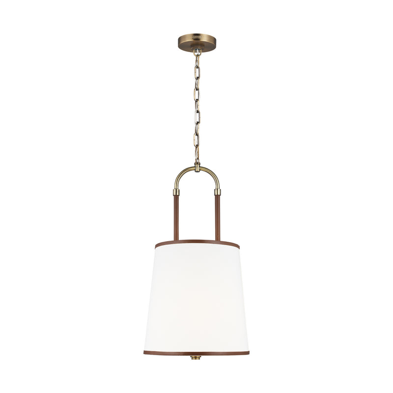 Visual Comfort Studio LP1031TWB One Light Pendant, Time Worn Brass