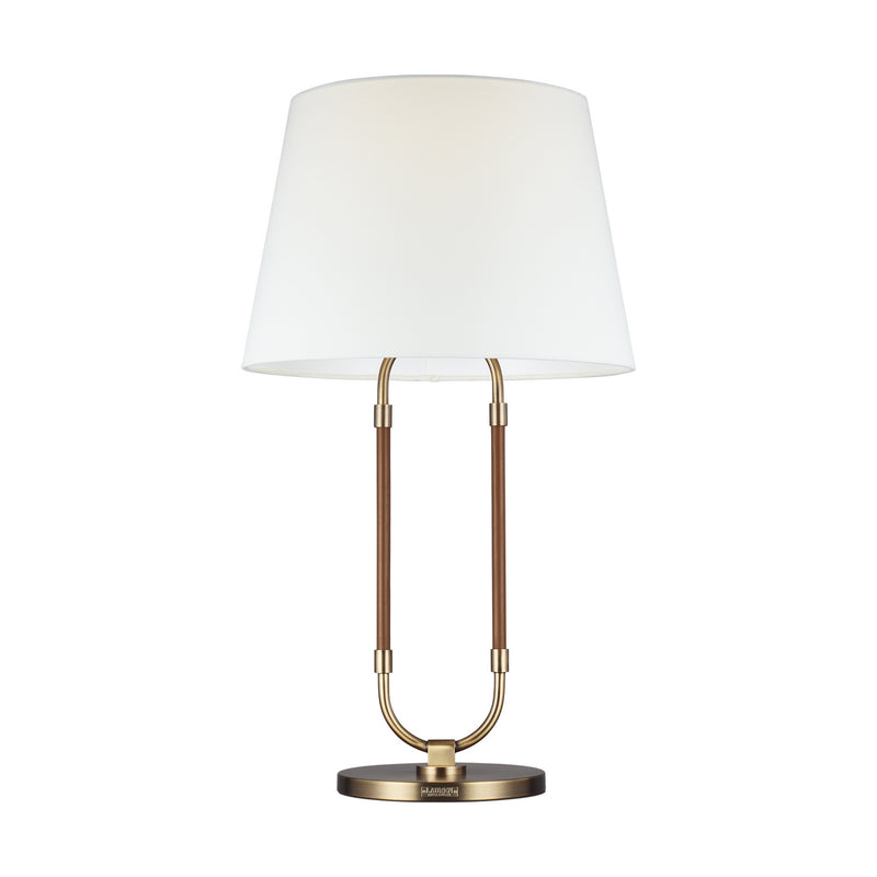 Visual Comfort Studio LT1021TWB1 One Light Table Lamp, Time Worn Brass