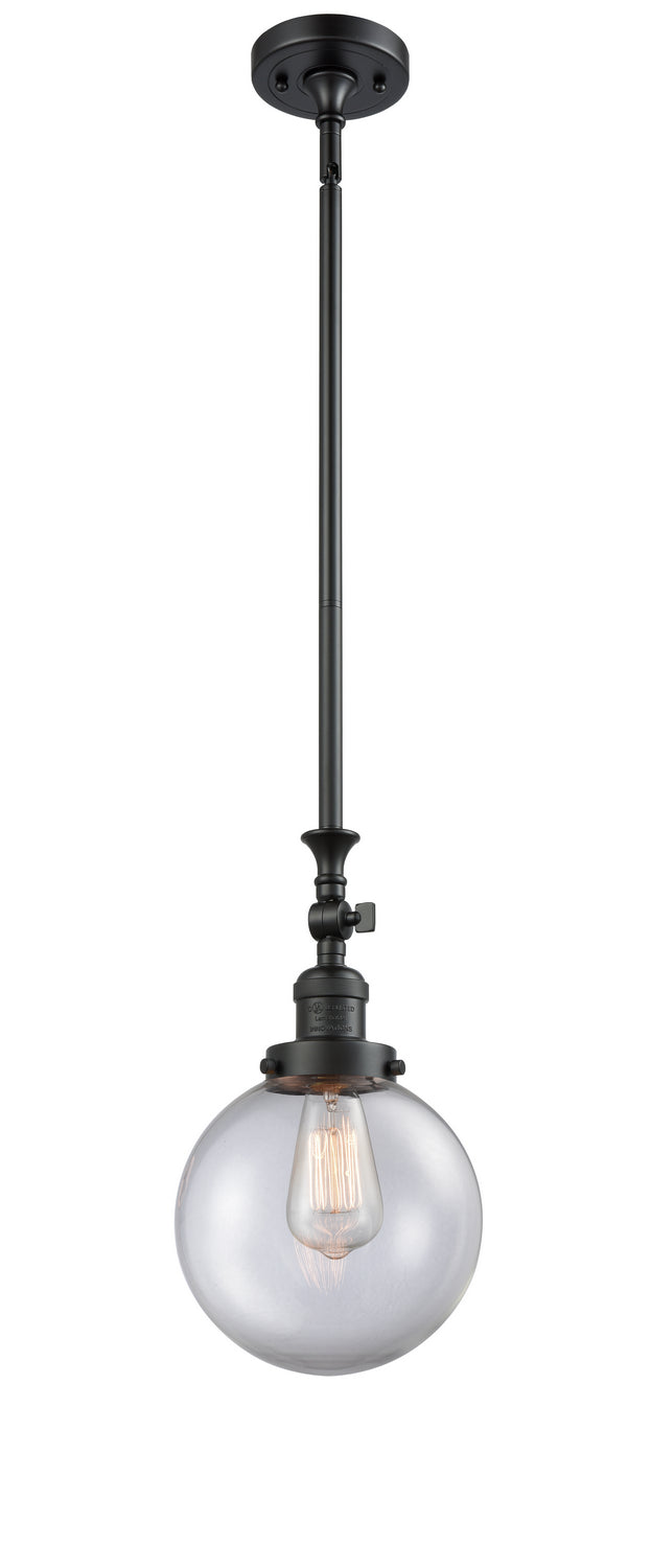 Innovations 206-BK-G202-8 One Light Mini Pendant, Matte Black
