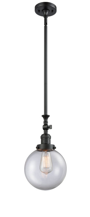Innovations 206-BK-G202-8 One Light Mini Pendant, Matte Black
