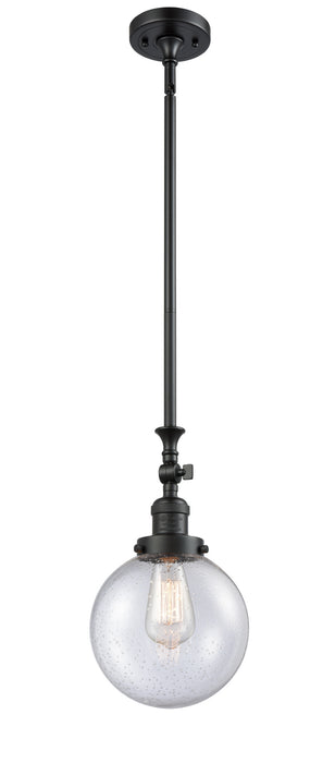 Innovations 206-BK-G204-8 One Light Mini Pendant, Matte Black