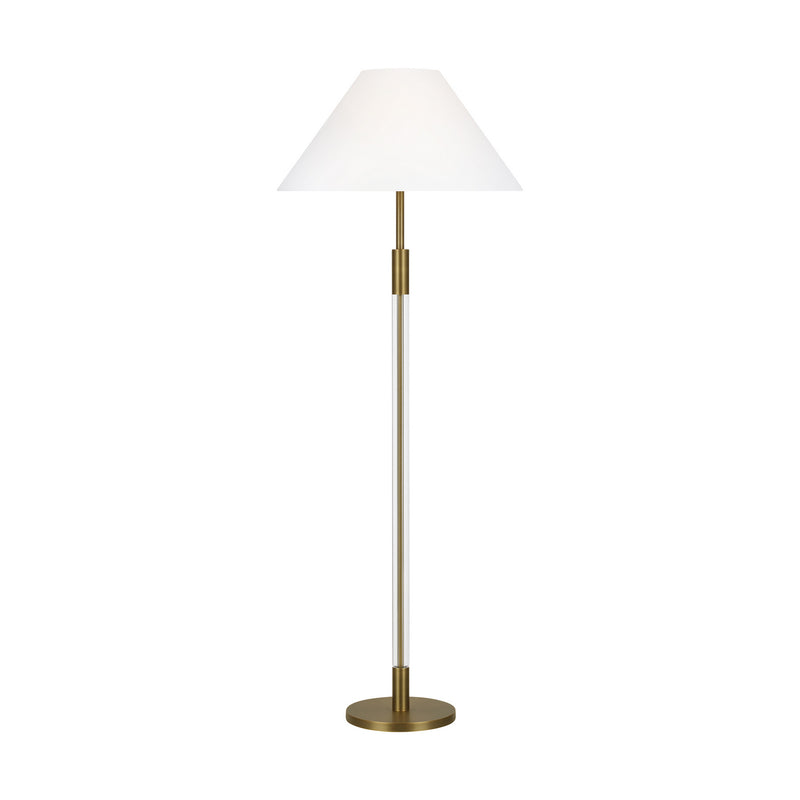 Visual Comfort Studio LT1051TWB1 One Light Floor Lamp, Time Worn Brass