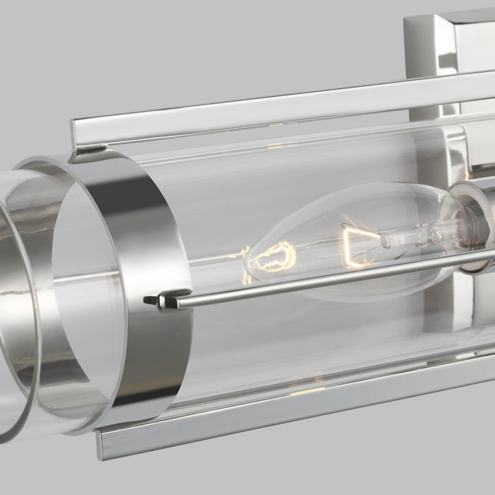 Visual Comfort Studio LV1002PN Two Light Wall Sconce, Polished Nickel