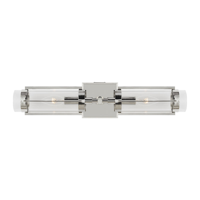 Visual Comfort Studio LV1002PN Two Light Wall Sconce, Polished Nickel