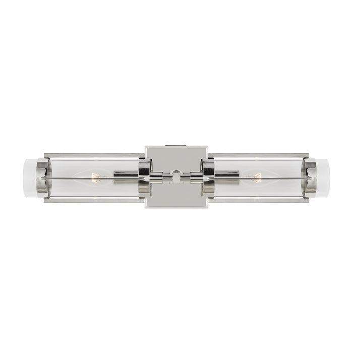 Visual Comfort Studio LV1002PN Two Light Wall Sconce, Polished Nickel