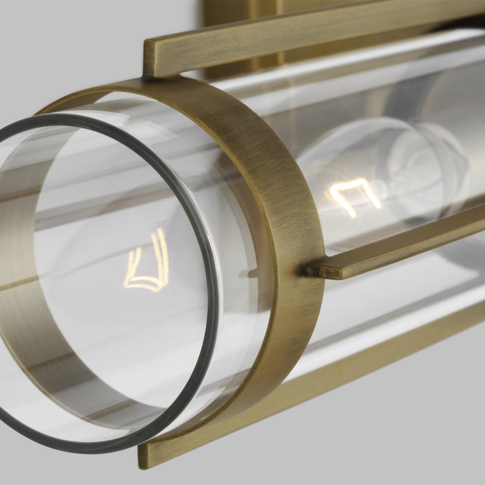 Visual Comfort Studio LV1002TWB Two Light Wall Sconce, Time Worn Brass