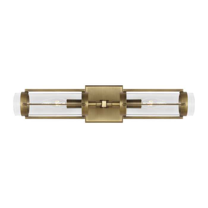 Visual Comfort Studio LV1002TWB Two Light Wall Sconce, Time Worn Brass