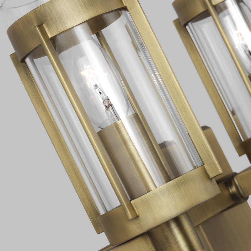 Visual Comfort Studio LV1023TWB Three Light Vanity, Time Worn Brass