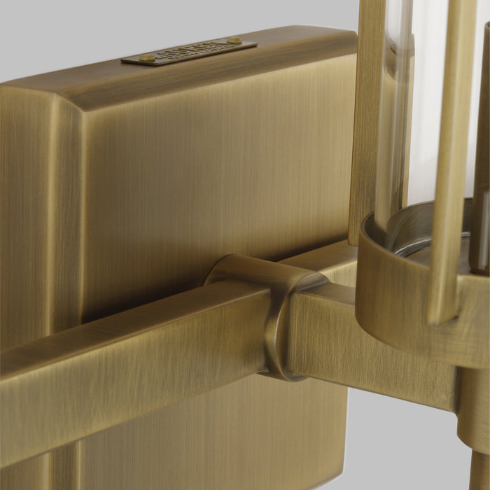 Visual Comfort Studio LV1023TWB Three Light Vanity, Time Worn Brass