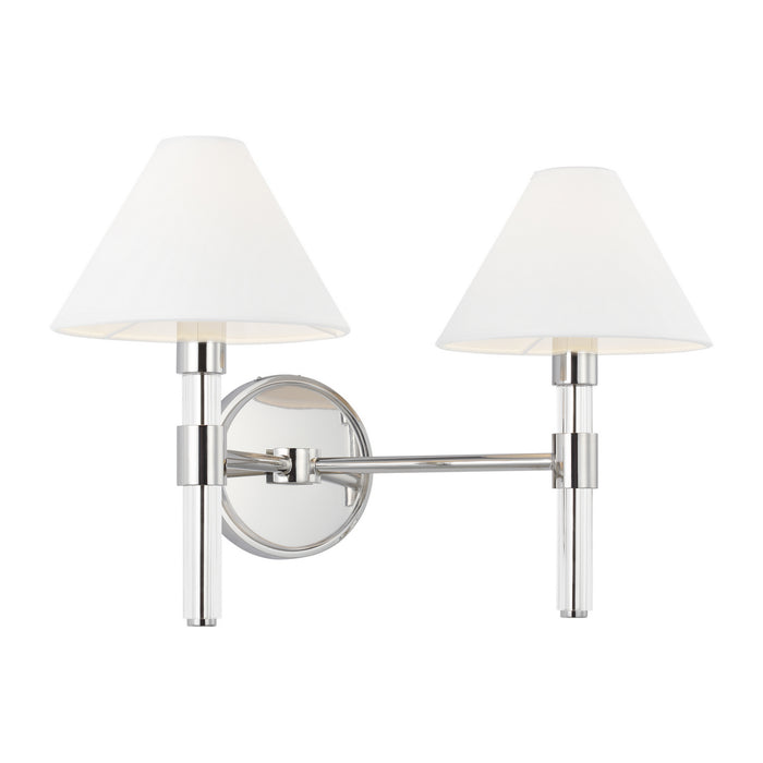 Visual Comfort Studio LV1032PN Two Light Vanity, Polished Nickel