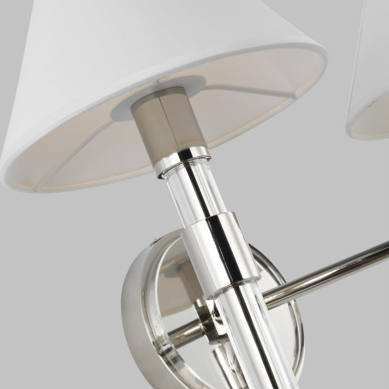 Visual Comfort Studio LV1032PN Two Light Vanity, Polished Nickel