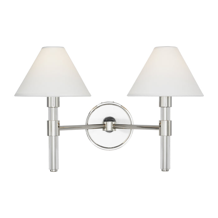 Visual Comfort Studio LV1032PN Two Light Vanity, Polished Nickel