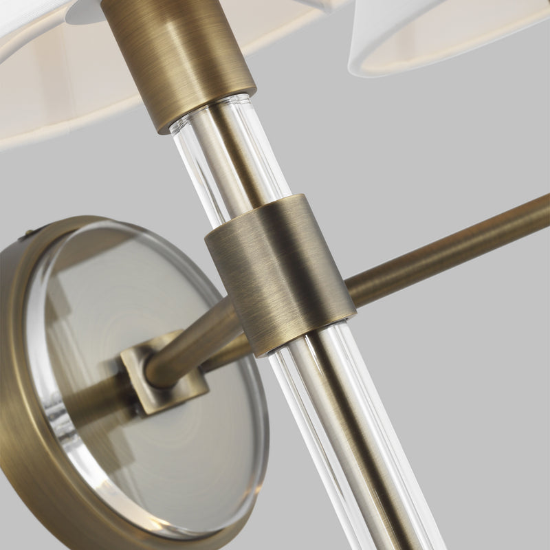 Visual Comfort Studio LV1032TWB Two Light Vanity, Time Worn Brass