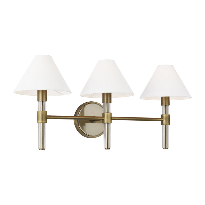 Visual Comfort Studio LV1043TWB Three Light Vanity, Time Worn Brass