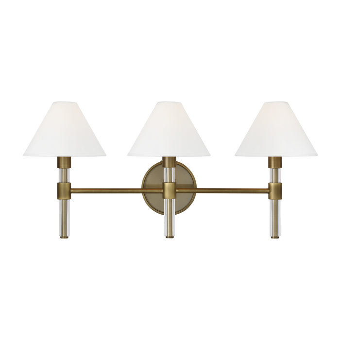 Visual Comfort Studio LV1043TWB Three Light Vanity, Time Worn Brass