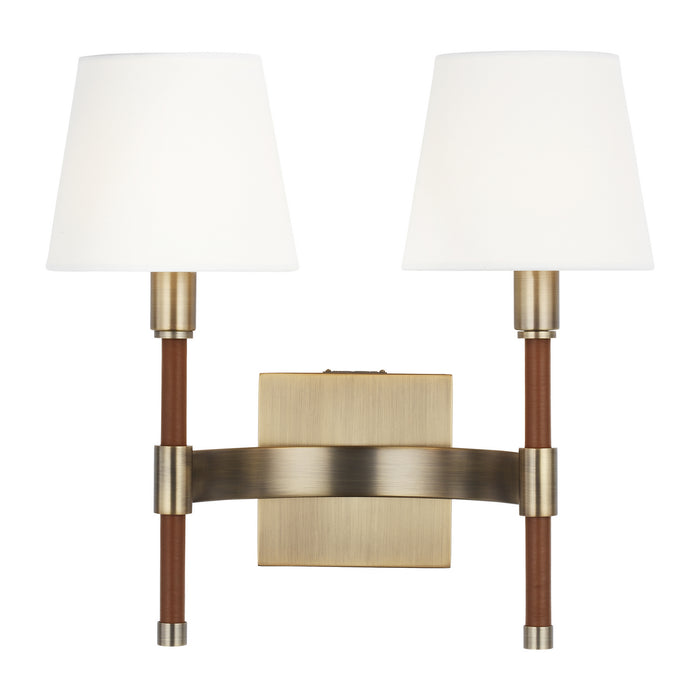 Visual Comfort Studio LW1022TWB Two Light Wall Sconce, Time Worn Brass