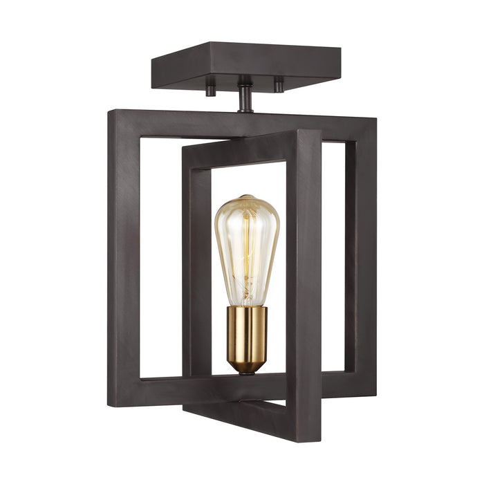 Visual Comfort Studio SF465NWB One Light Flush Mount, New World Bronze