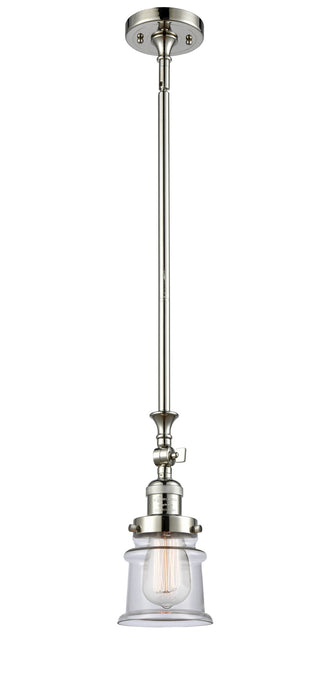 Innovations 206-PN-G182S One Light Mini Pendant, Polished Nickel