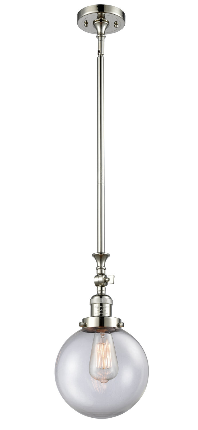 Innovations 206-PN-G202-8 One Light Mini Pendant, Polished Nickel