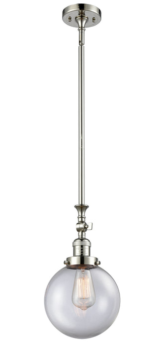 Innovations 206-PN-G202-8 One Light Mini Pendant, Polished Nickel