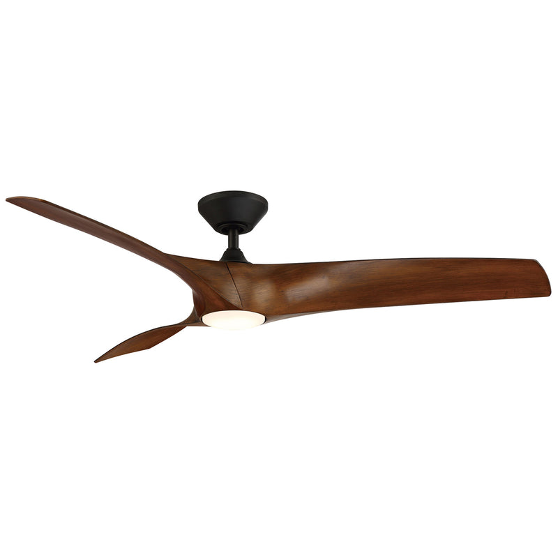 Modern Forms Fans FR-W2006-62L-MB/DK 62" Ceiling Fan, Matte Black/Distressed Koa