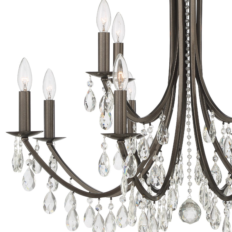 Crystorama 8829-VZ-CL-MWP 12 Light Chandelier, Vibrant Bronze