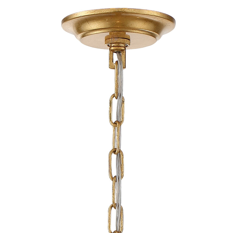 Crystorama ARC-1905-GA-CL-MWP Five Light Chandelier, Antique Gold