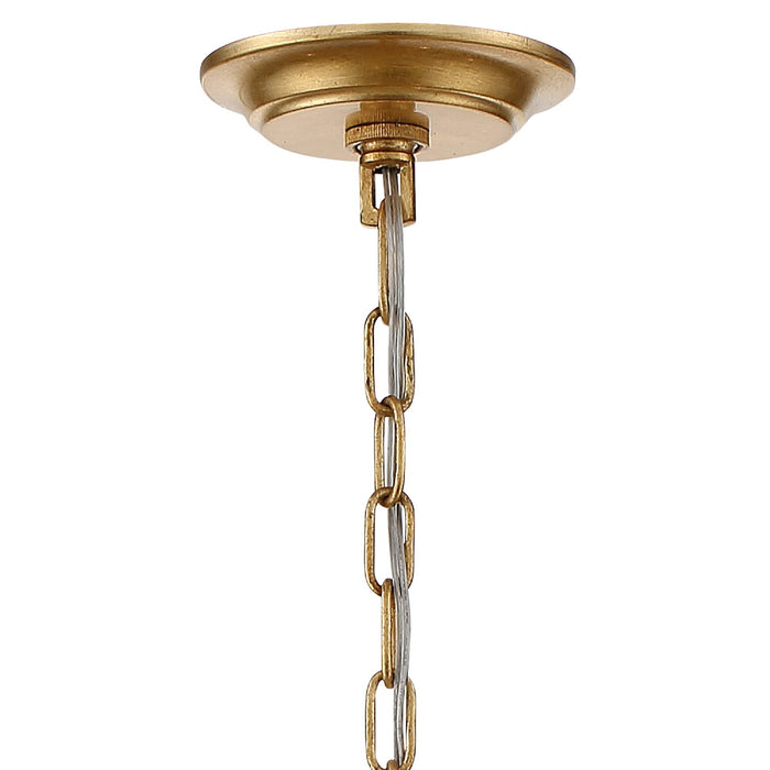Crystorama ARC-1908-GA-CL-MWP Eight Light Chandelier, Antique Gold