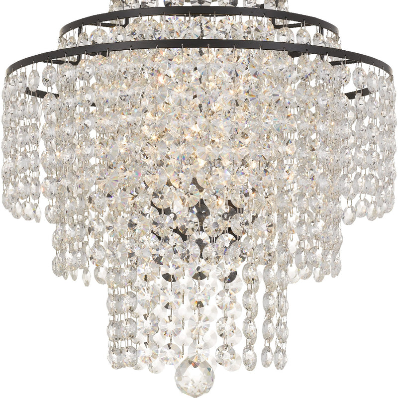 Crystorama ARI-304-DB-CL-MWP Four Light Chandelier, Dark Bronze