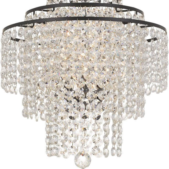 Crystorama ARI-304-DB-CL-MWP Four Light Chandelier, Dark Bronze