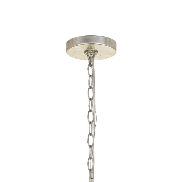 Crystorama ARI-304-SA-CL-MWP Four Light Chandelier, Antique Silver