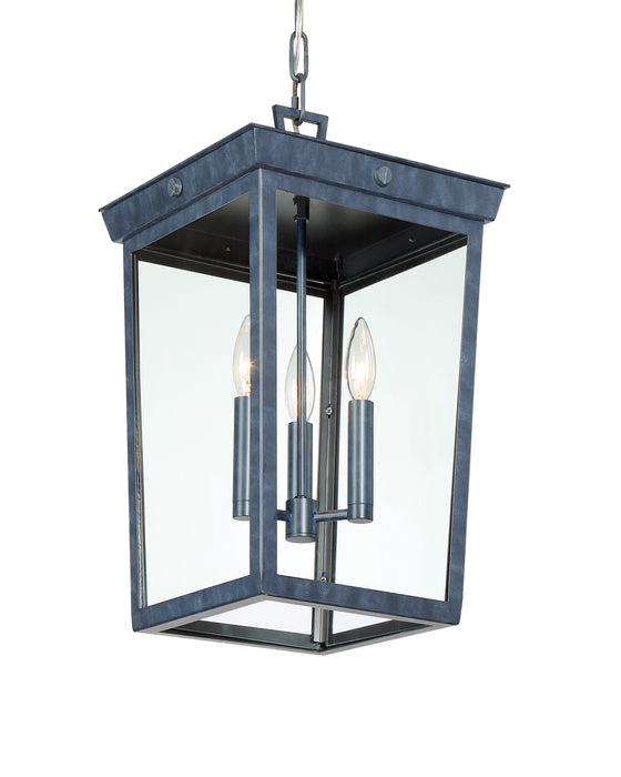 Crystorama BEL-A8065-GE Three Light Outdoor Pendant, Graphite