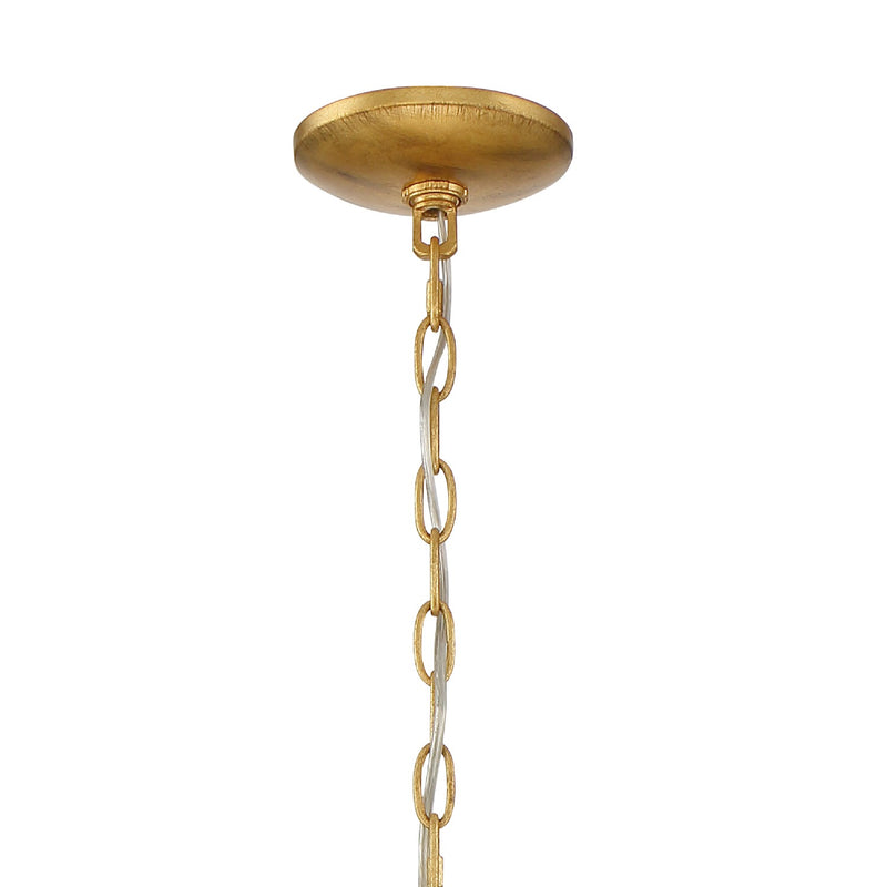 Crystorama FIO-A9104-GA-WH Four Light Chandelier, Antique Gold