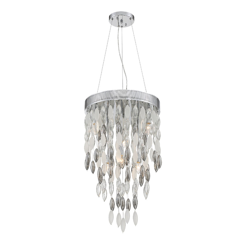 Crystorama HUD-A2216-CH Six Light Chandelier, Polished Chrome