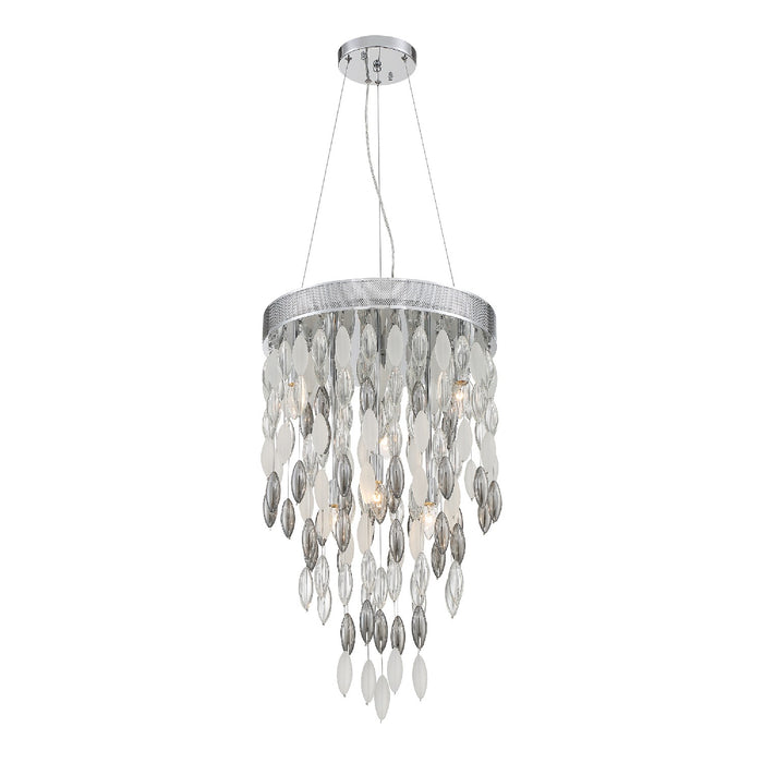 Crystorama HUD-A2216-CH Six Light Chandelier, Polished Chrome