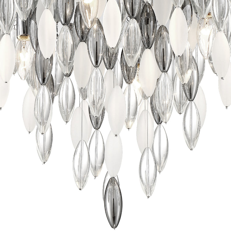 Crystorama HUD-A2216-CH Six Light Chandelier, Polished Chrome