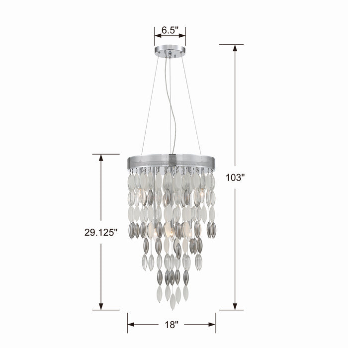 Crystorama HUD-A2216-CH Six Light Chandelier, Polished Chrome