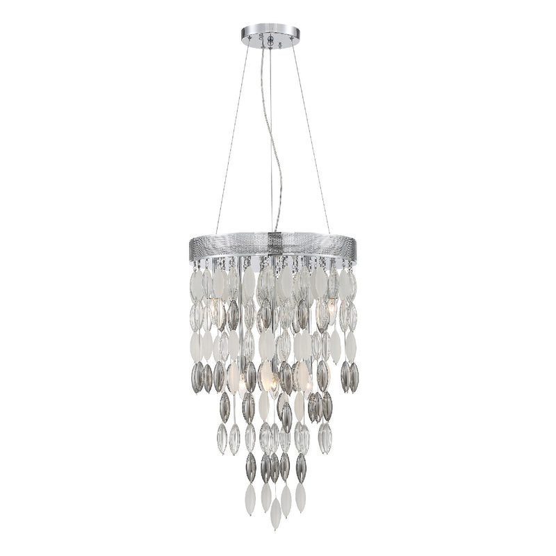 Crystorama HUD-A2216-CH Six Light Chandelier, Polished Chrome