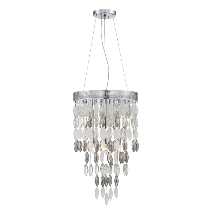 Crystorama HUD-A2216-CH Six Light Chandelier, Polished Chrome