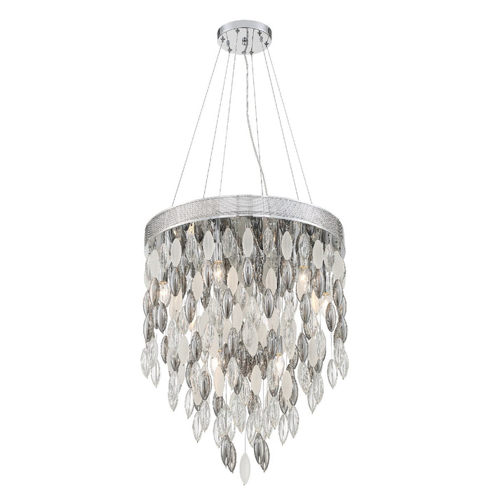 Crystorama HUD-A2219-CH Nine Light Chandelier, Polished Chrome
