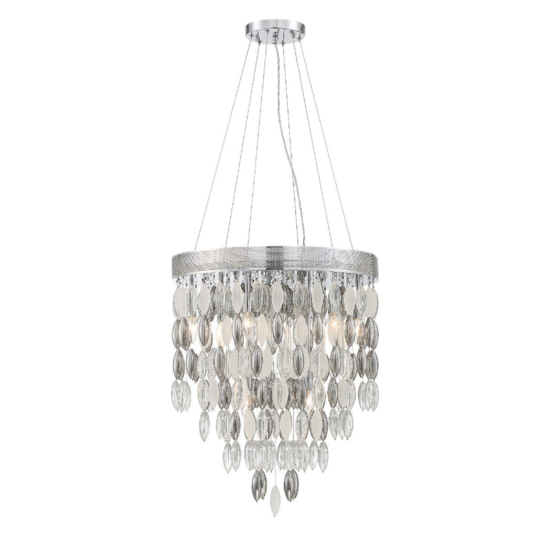 Crystorama HUD-A2219-CH Nine Light Chandelier, Polished Chrome