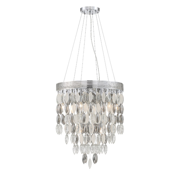 Crystorama HUD-A2219-CH Nine Light Chandelier, Polished Chrome
