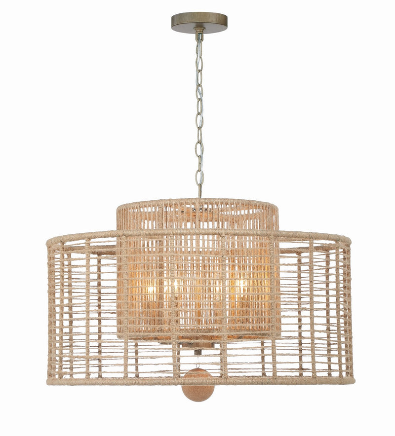 Crystorama JAY-A5004-BS Four Light Chandelier, Burnished Silver