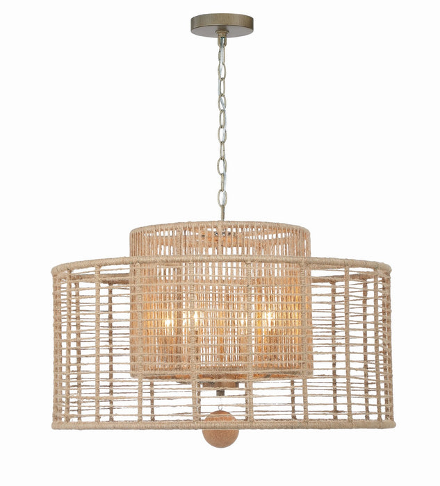 Crystorama JAY-A5004-BS Four Light Chandelier, Burnished Silver