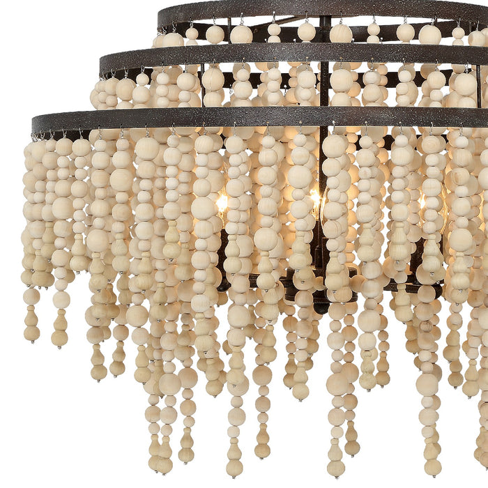 Crystorama POP-A5076-FB Six Light Chandelier, Forged Bronze