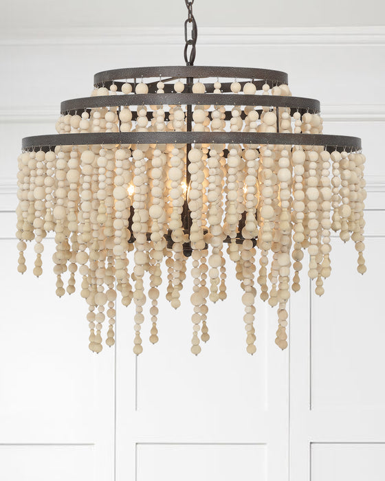 Crystorama POP-A5076-FB Six Light Chandelier, Forged Bronze