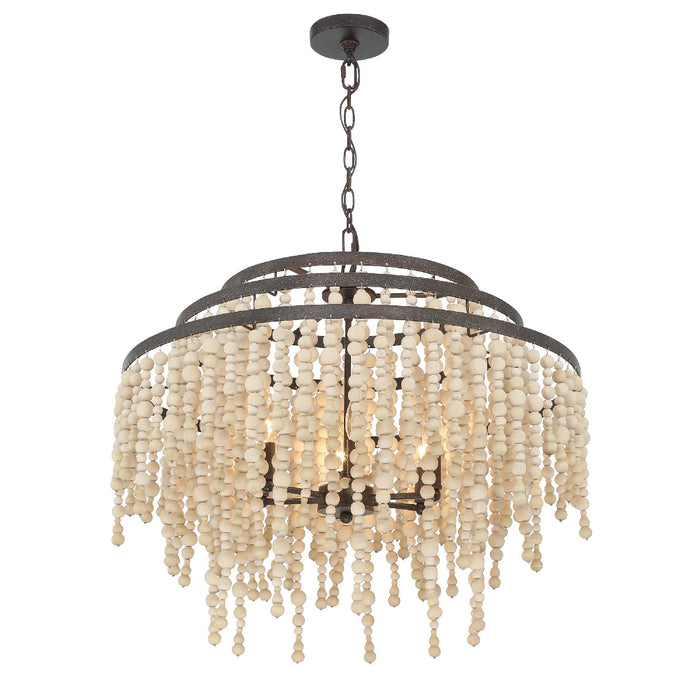 Crystorama POP-A5076-FB Six Light Chandelier, Forged Bronze