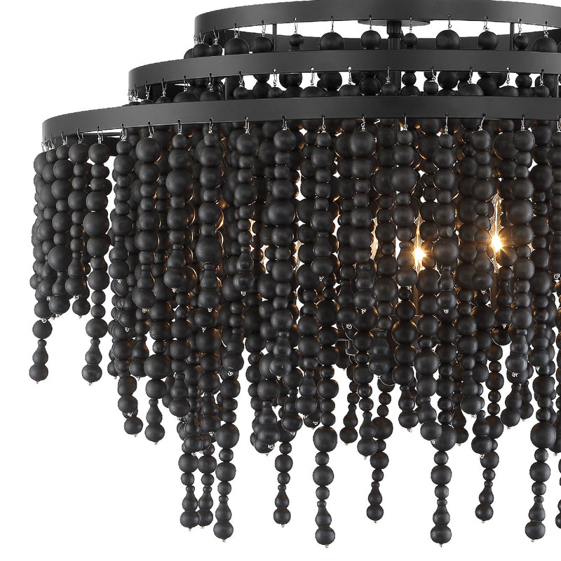 Crystorama POP-A5076-MK Six Light Chandelier, Matte Black