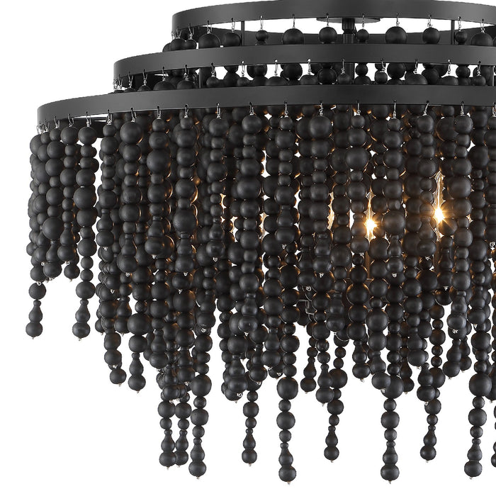 Crystorama POP-A5076-MK Six Light Chandelier, Matte Black